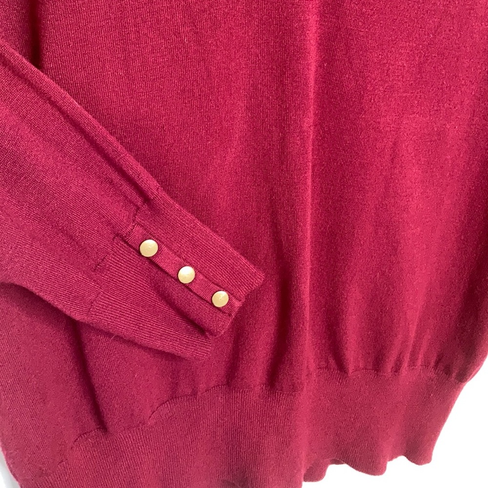 Cato Burgundy Knit Pullover V Neck XL - Picture 2 of 5